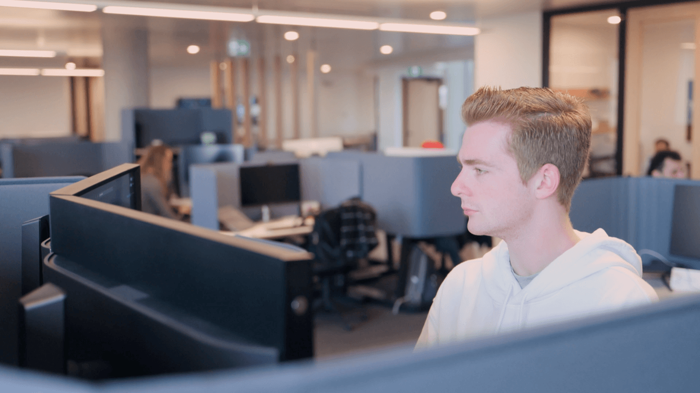 Matt Armstrong working at a computer
